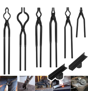 lot 151 image: 8PCS Starter Blacksmith Tool Set Blacksmith Tongs