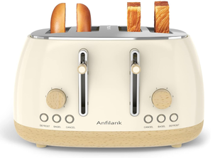 lot 223 image: Toaster 4 Slice,Retro Stainless Steel Toaster with Extra Wide Slots