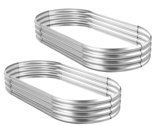 lot 228 image: LOT OF 2 Land Guard Galvanized Steel Raised Garden Bed