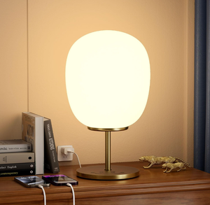 lot 242 image: FLYSOFT Bedside Lamp with USB Port, Touch Control Table Lamp for Bedroom with Fully Dimmable Nightstand Lamp