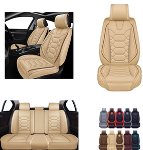lot 243 image: FULL SET OASIS AUTO Car Seat Covers Premium Waterproof Faux Leather Cushion Universal Accessories Fit SUV
