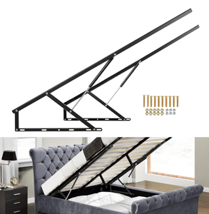 lot 302 image: BEAMNOVA 5 FT Bed Lift Mechanism Black Gas Spring Set Heavy Duty for Storage Bed Box Sofa Space Saving DIY Project