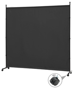 lot 307 image: 6FT Single Panel Room Divider with Wheels,Rolling Fabric Room Dividers for Partition Privacy Screens
