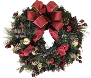 lot 321 image: The Wreath Depot Easton Christmas Wreath, Elegant Designer Holiday Door Wreath