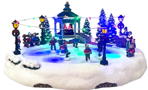 lot 322 image: MOMENTS IN TIME Animated Skating Pond (Moving Skaters) - LED Lights