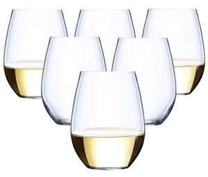 lot 325 image: LOT OF 48 Stemless Unbreakable Crystal Clear Plastic Wine Glasses 10oz