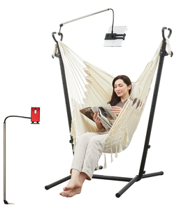 lot 331 image: Onirw Hammock Chair with Stand, Swing Chair with Phone Holder and Pillow