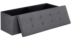 lot 336 image: SONGMICS Folding Storage Ottoman Bench, Storage Chest, Foot Rest Stool