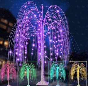 lot 348 image: Lighted Willow Tree Color Changing with Remote, Colorful Drooping Artificial White Tree