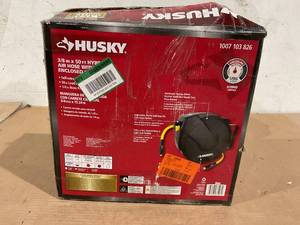 lot 172 image: Husky 38 in. x 50 ft. Hybrid Retractable Air Compressor Hose Reel