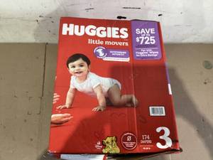 lot 440 image: Huggies Size 3 Diapers. 174 Diapers