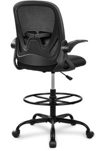 lot 69 image: Primy Drafting Chair Tall Office Chair with Flip-up Armrests Executive Ergonomic Computer Standing Desk Chair