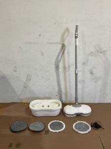 lot 366 image: Redkey Electric Spin Mop with Bucket - Cordless Electric Mop with LED Headlight and Water Spray
