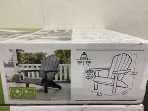 lot 6 image: LOT OF 2 Keter Alpine Adirondack Resin Outdoor Furniture Patio Chairs with Cup Holder-Perfect for Beach