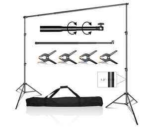 lot 375 image: EMART 10 x 10 ft Photo Video Studio Heavy Duty Adjustable Backdrop Support System Kit