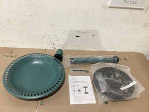 lot 523 image: Pure Garden Green Resin Bird Bath with Antique Design