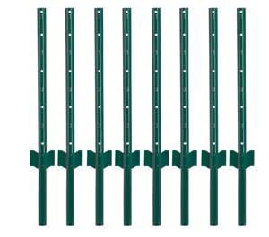 lot 436 image: LOT OF 10 FENSMILE Sturdy Duty Metal Fence Posts. 36.61 x 3.74 x 3.74