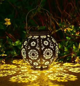 lot 439 image: LOT OF 2 Solar Lanterns Moroccan Round Shape.5x5x6