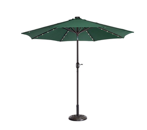 lot 477 image: Nature Spring Solar LED Lighted Patio Umbrella. 9ft