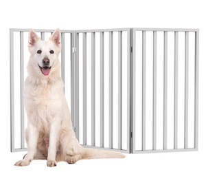 lot 488 image: PETMAKER 3-Panel Indoor Foldable Pet Gate. 54X32