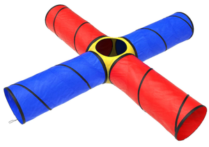 lot 492 image: Hey Play Kids Play Tunnel- 4-Way Pop Up Crawl Through Tent