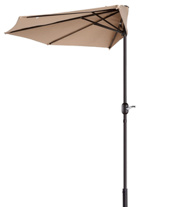 lot 501 image: Pure Garden Beige Half Patio Umbrella. 7ft