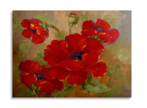 lot 516 image: Masters Fine Art Poppies Floating. 32X26