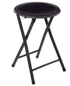 lot 597 image: LOT OF 2 Black Stool Chairs. 19x12
