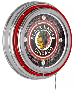 lot 73 image: NHL Vintage Chicago Blackhawks Neon Clock