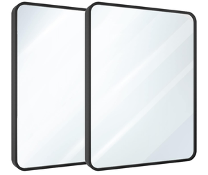 lot 81 image: LOT OF 2 USHOWER Black Bathroom Mirrors