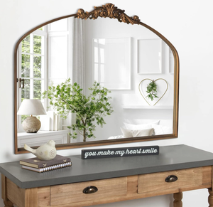 lot 91 image: HQiJun Wall Mirror Window Decorative Traditional Vintage Ornate Baroque Mirrors