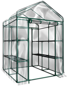 lot 531 image: Greenhouse - Walk in Greenhouse with 8 Sturdy Shelves and PVC Cover for Indoor or Outdoor Use