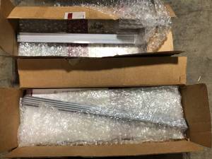 Lot of 2 Wallscapes Glacier Clear Glass Shelf with Silver Bracket Shelf Kit Customer Returns See Pictures