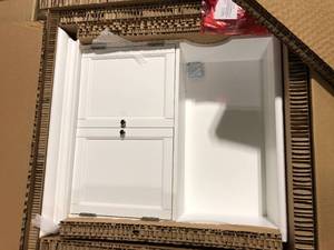 Home Decorators Collection Hampton Harbor 24.25 in. W x 66.5 in. H x 10.5 in. D White Over-the-Toilet Storage Customer Returns See Pictures