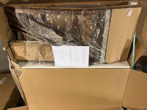 Lot of Nathan James Linus Modern Upholstered Counter Height Bar Stool with Back and Solid Rubberwood Legs in a Wire-Brushed Brown Finish Customer Returns See Pictures