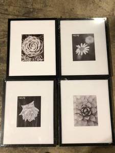 StyleWell 16 x 20 Matted to 8 x 10 Black Gallery Wall Picture Frame (Set of 4) Customer Returns See Pictures