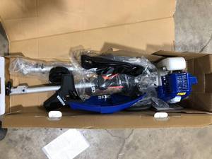 WILD BADGER POWER 26 cc 2-Stroke 2-in-1 Gas Full Crank Straight Shaft Grass Trimmer with Brush Cutter Blade and Bonus Harness Customer Returns See Pictures