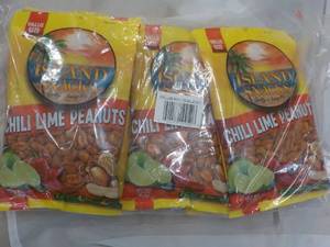 lot 209 image: 6 x 7.5 oz Bags Island Snacks Chili Lime Peanuts