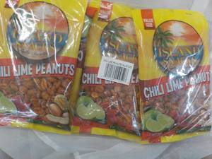 lot 210 image: 6 x 7.5 oz Bags Island Snacks Chili Lime Peanuts