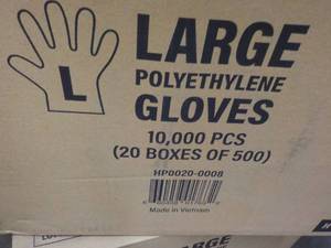 lot 352 image: 10000 Size Large Polyethylene Gloves