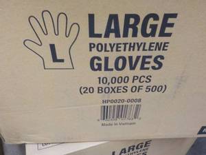 lot 353 image: 10000 Size Large Polyethylene Gloves