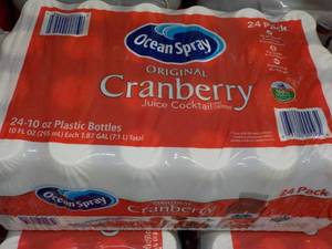 lot 370 image: 24 pack Ocean Spray Cranberry Juice...