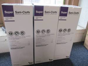 lot 121 image: Super Sani-cloth Extra Large Wipes- 150 wipes