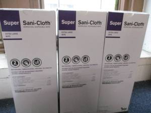 lot 125 image: Super Sani-cloth Extra Large Wipes- 150 wipes