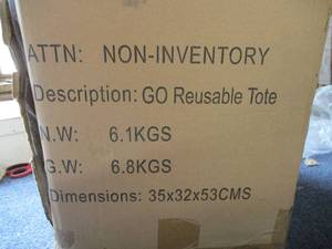 lot 165 image: Reusable Tote Bags- 100 xt...