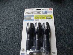 lot 219 image: TacLight High Performance Flashlight - 3 pack