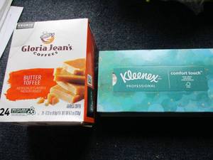 lot 227 image: Coffee Pods and Kleenex...