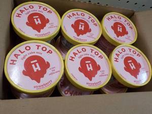lot 339 image: 12 Halo Top individual Strawberry Light Cake Mixes- just add water and microwave