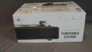 1 by ONE High Fidelity Belt Drive Turntable with Built-in Speakers, Vinyl Record Player with Magnetic Cartridge, Bluetooth Playback and Aux-in