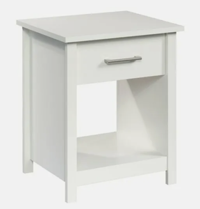 Mainstays Hillside Nightstand with Drawer, White Finish